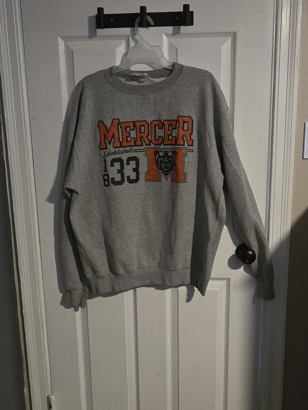 Champion Gray Crewneck Sweatshirt with Orange Mercer Logo